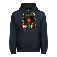 Navy teacher life afro locs messy bun Urban Hoodie - texasbilliewilder
