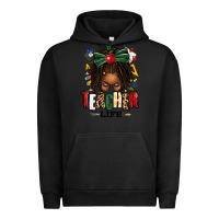 Pigment Black teacher life afro locs messy bun Urban Hoodie - texasbilliewilder