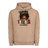Pigment Burro teacher life afro locs messy bun Urban Hoodie - texasbilliewilder