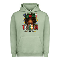 Pigment Oil Green teacher life afro locs messy bun Urban Hoodie - texasbilliewilder