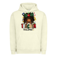 Pigment Pistachio teacher life afro locs messy bun Urban Hoodie - texasbilliewilder