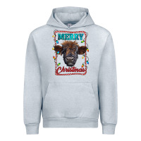 Heather Grey Merry Christmas Calf Urban Hoodie - RanaPortraitStore