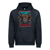 Navy Merry Christmas Calf Urban Hoodie - RanaPortraitStore