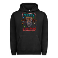 Pigment Black Merry Christmas Calf Urban Hoodie - RanaPortraitStore