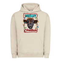 Pigment French Oak Merry Christmas Calf Urban Hoodie - RanaPortraitStore