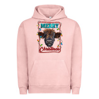 Pigment Salmon Merry Christmas Calf Urban Hoodie - RanaPortraitStore