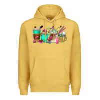 Antique Gold hair hustler coffee cups Premium Hoodie - texasbilliewilder