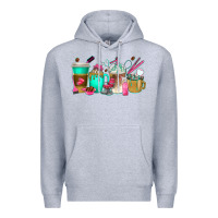Heather Grey hair hustler coffee cups Premium Hoodie - texasbilliewilder