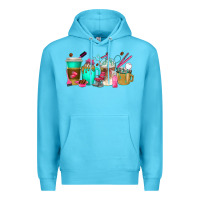 Ocean Blue hair hustler coffee cups Premium Hoodie - texasbilliewilder