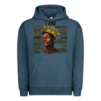 Pigment Midnight Navy afro man black king i am Urban Hoodie - texasbilliewilder