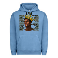 Pigment Pebble Blue afro man black king i am Urban Hoodie - texasbilliewilder
