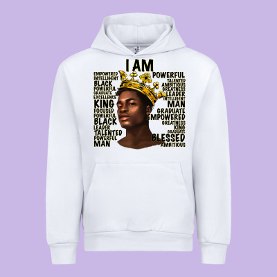 Urban Hoodie afro man black king i am