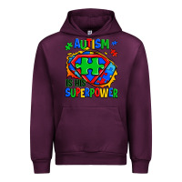 Mauve Wine autism is his superpower ripped Urban Hoodie - Zillion Design Studio