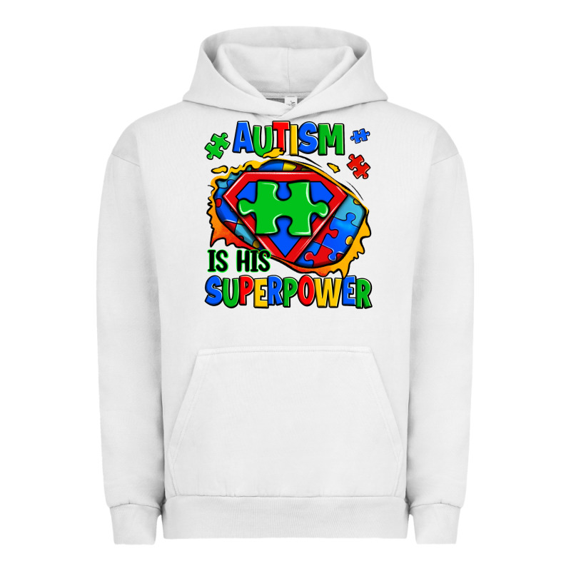 Autism Is His Superpower Ripped Urban Hoodie by Zillion Design Studio | Teevron