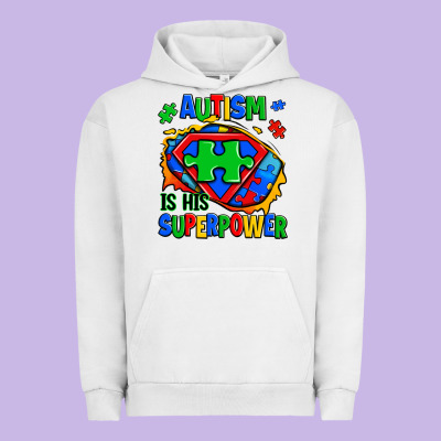 Autism Is His Superpower Ripped Urban Hoodie Designed By Zillion Design Studio