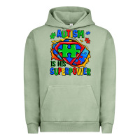 Pigment Oil Green autism is his superpower ripped Urban Hoodie - Zillion Design Studio