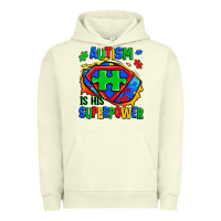 Pigment Pistachio autism is his superpower ripped Urban Hoodie - Zillion Design Studio