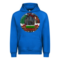 Cobalt Black Angus Cattle Merry Christmas Urban Hoodie - RanaPortraitStore