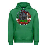 Emerald Black Angus Cattle Merry Christmas Urban Hoodie - RanaPortraitStore