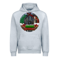 Heather Grey Black Angus Cattle Merry Christmas Urban Hoodie - RanaPortraitStore