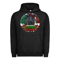 Pigment Black Black Angus Cattle Merry Christmas Urban Hoodie - RanaPortraitStore
