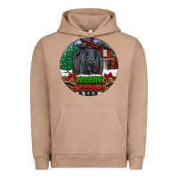 Pigment Burro Black Angus Cattle Merry Christmas Urban Hoodie - RanaPortraitStore