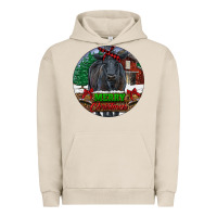 Pigment French Oak Black Angus Cattle Merry Christmas Urban Hoodie - RanaPortraitStore