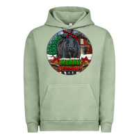 Pigment Oil Green Black Angus Cattle Merry Christmas Urban Hoodie - RanaPortraitStore