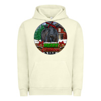 Pigment Pistachio Black Angus Cattle Merry Christmas Urban Hoodie - RanaPortraitStore