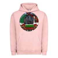 Pigment Salmon Black Angus Cattle Merry Christmas Urban Hoodie - RanaPortraitStore