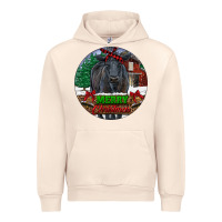 Sandshell Black Angus Cattle Merry Christmas Urban Hoodie - RanaPortraitStore