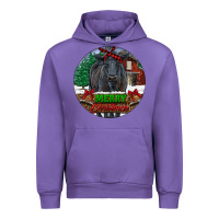 Tulip Black Angus Cattle Merry Christmas Urban Hoodie - RanaPortraitStore