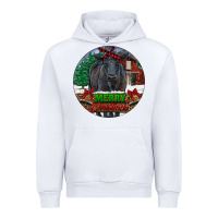 White Black Angus Cattle Merry Christmas Urban Hoodie - RanaPortraitStore