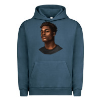 Pigment Midnight Navy afro man Urban Hoodie - texasbilliewilder