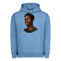 Pigment Pebble Blue afro man Urban Hoodie - texasbilliewilder