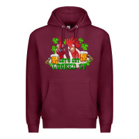 Burgundy st. patrick's day roosters let's get lucked up Premium Hoodie - RanaPortraitStore