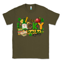 Army Green one lucky teacher Classic Tee - FaDigitalArtStudio