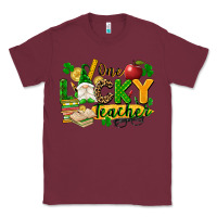 Burgundy one lucky teacher Classic Tee - FaDigitalArtStudio