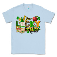 Dusty Blue one lucky teacher Classic Tee - FaDigitalArtStudio
