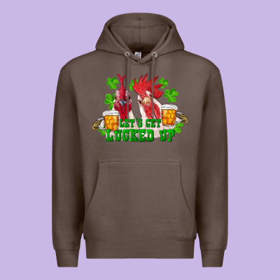 St. Patrick's Day Roosters Let's Get Lucked Up Premium Hoodie Designed By Ranaportraitstore
