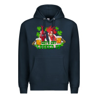Navy st. patrick's day roosters let's get lucked up Premium Hoodie - RanaPortraitStore