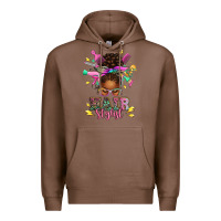 Chestnut hair stylist afro messy bun Premium Hoodie - texasbilliewilder