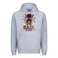 Heather Grey hair stylist afro messy bun Premium Hoodie - texasbilliewilder
