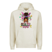 Oatmeal Heather hair stylist afro messy bun Premium Hoodie - texasbilliewilder