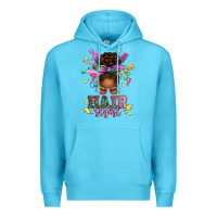 Ocean Blue hair stylist afro messy bun Premium Hoodie - texasbilliewilder