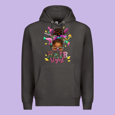 Hair Stylist Afro Messy Bun Premium Hoodie Designed By Texasbilliewilder
