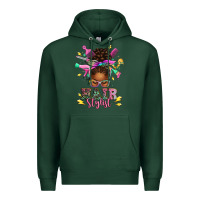 Sports Green hair stylist afro messy bun Premium Hoodie - texasbilliewilder