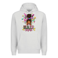 Dove Grey hair stylist afro messy bun Premium Hoodie - texasbilliewilder