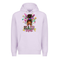 Lilac hair stylist afro messy bun Premium Hoodie - texasbilliewilder