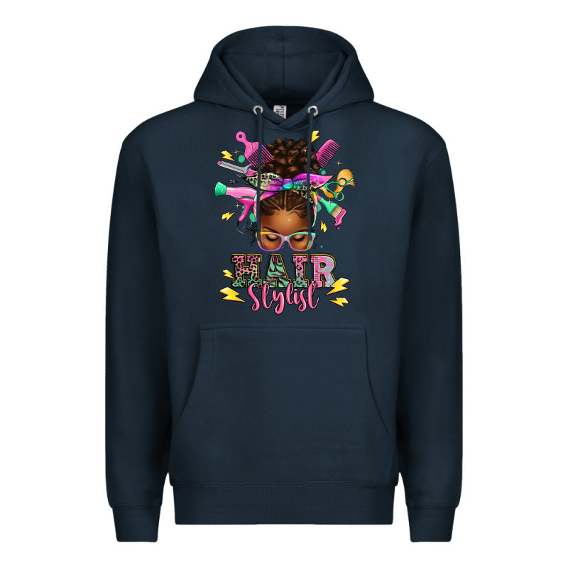 Hair Stylist Afro Messy Bun Premium Hoodie by texasbilliewilder | Teevron